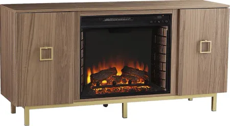 Columbiana II Natural 54 in. Console with Electric Fireplace Electric Fireplace