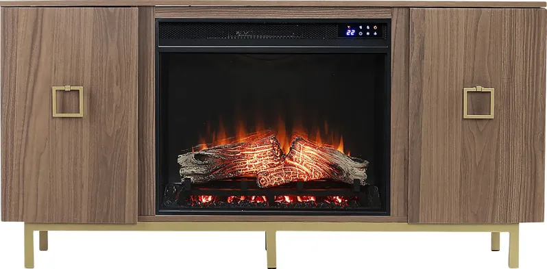 Columbiana IV Natural 54 in. Console with Touch Panel Electric Fireplace