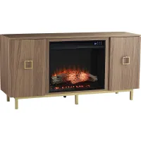 Columbiana IV Natural 54 in. Console with Touch Panel Electric Fireplace