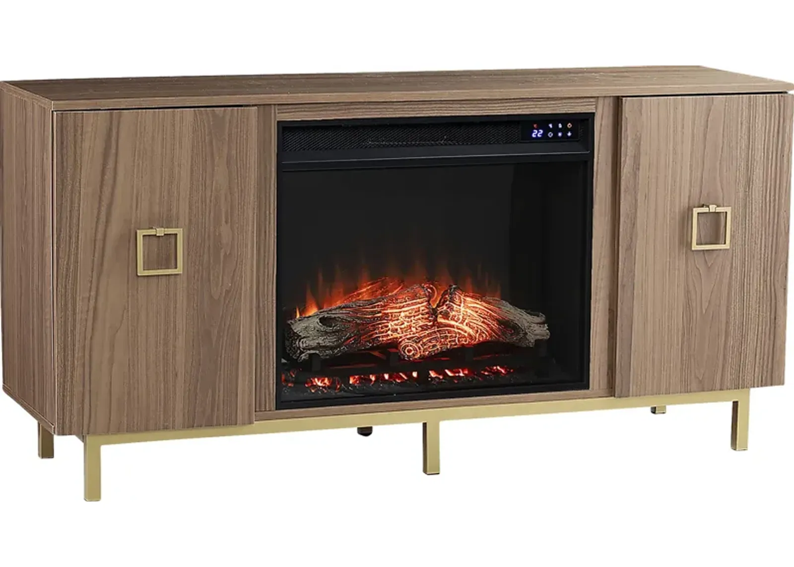 Columbiana IV Natural 54 in. Console with Touch Panel Electric Fireplace