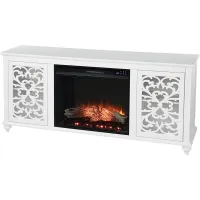 Allgehenny IV White 58 in. Console, With Touch Panel Electric Fireplace