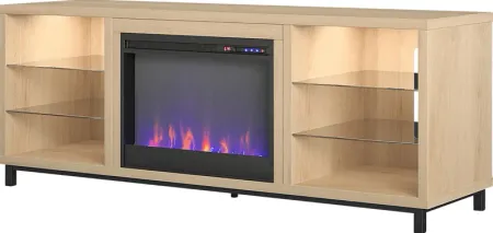 Tabbert Brown 64 in. Console with Electric Fireplace