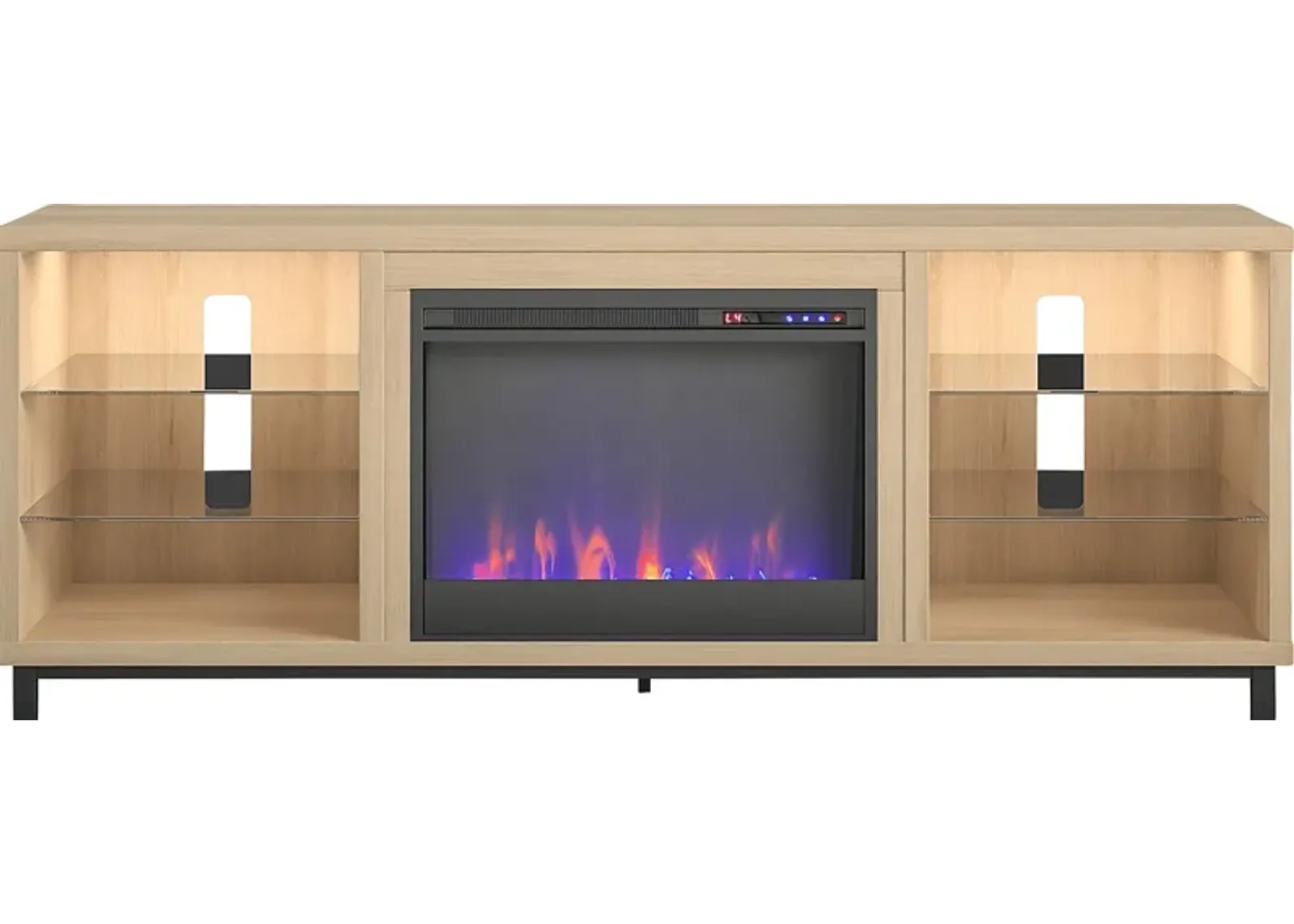 Tabbert Brown 64 in. Console with Electric Fireplace