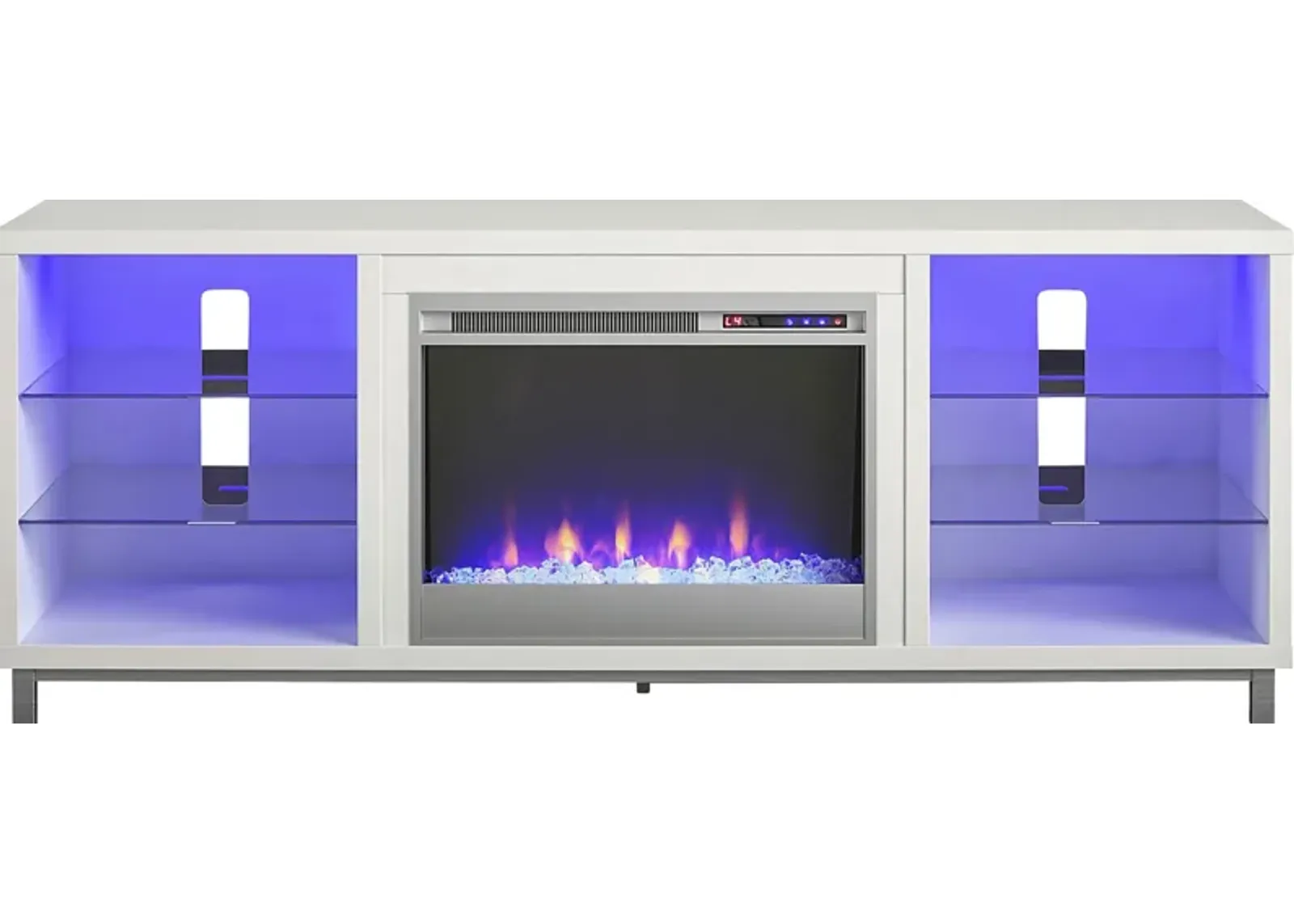 Tabbert White 64 in. Console with Electric Fireplace