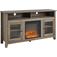 Winfield Trace Gray 58 in. Console, With Electric Fireplace