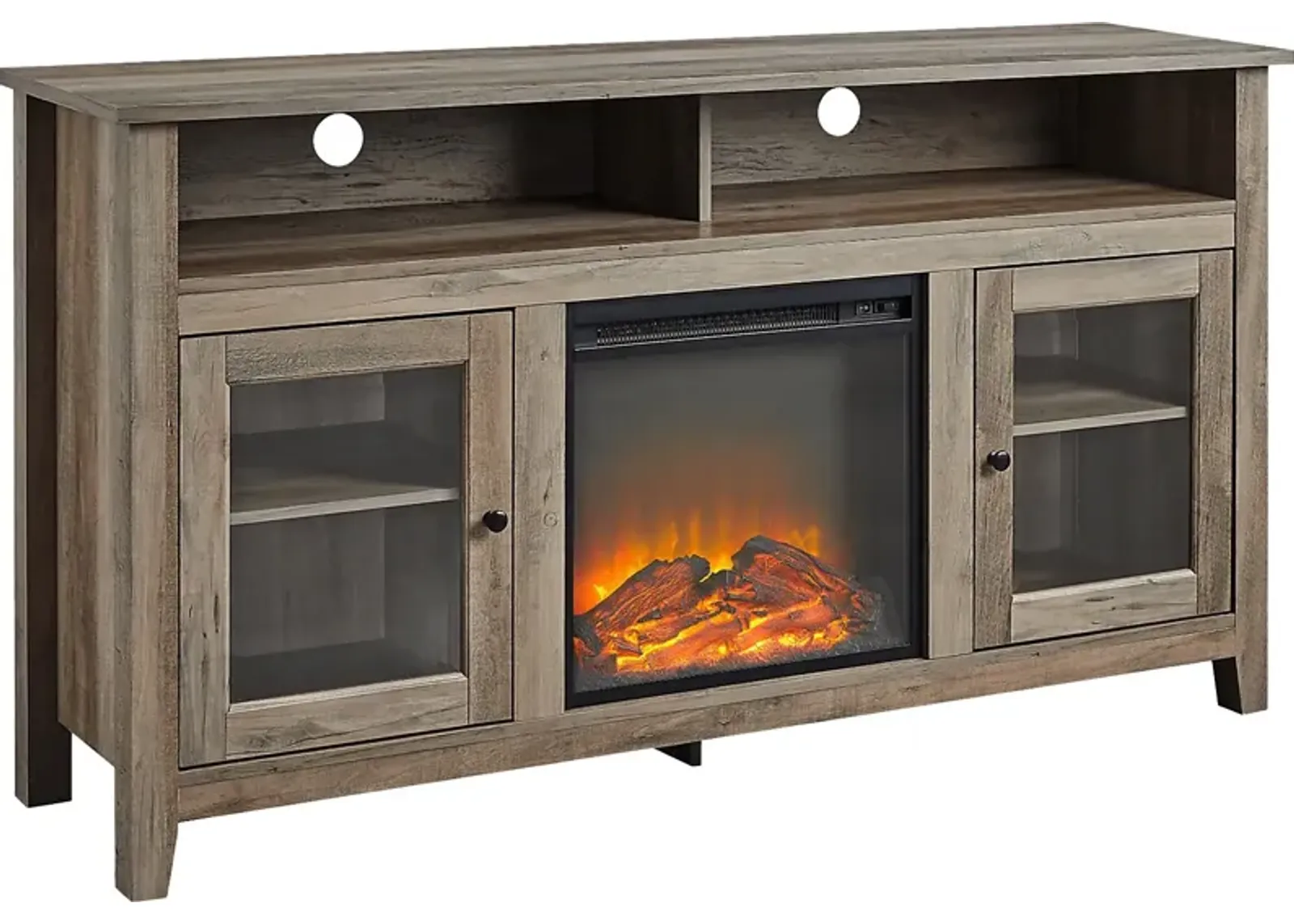 Winfield Trace Gray 58 in. Console, With Electric Fireplace