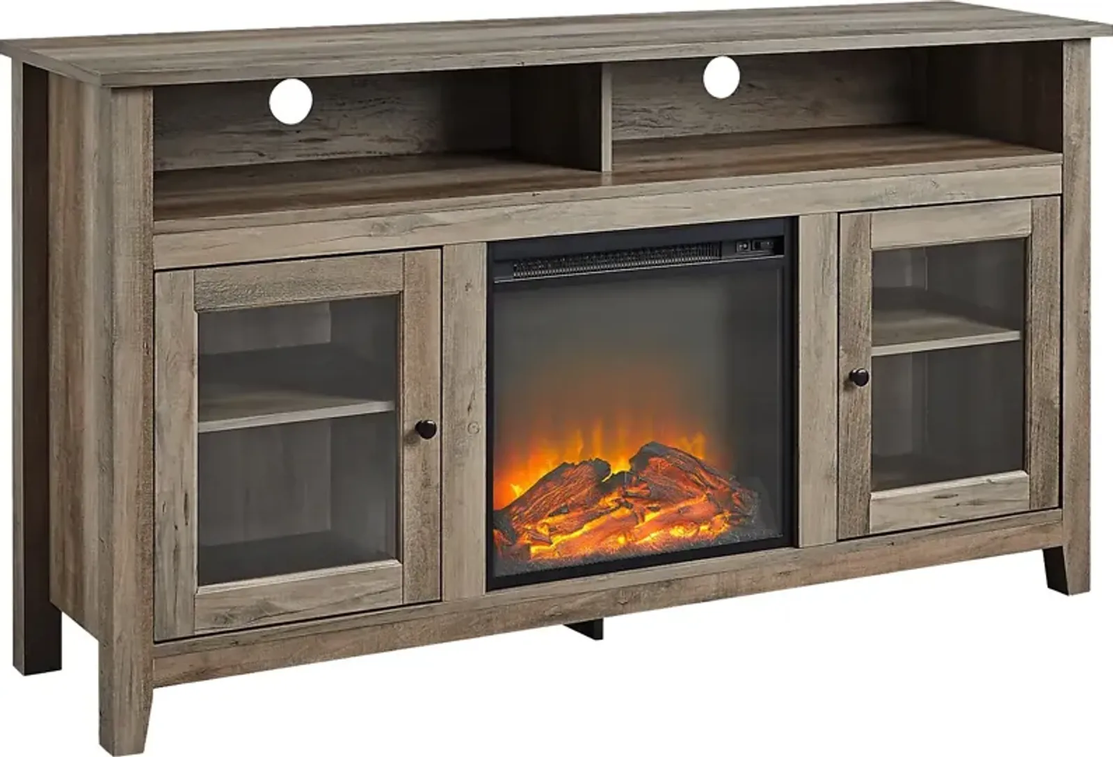 Winfield Trace Gray 58 in. Console, With Electric Fireplace