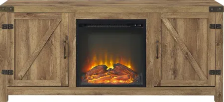 Gloxina Brown 58 in. Console, With Electric Fireplace