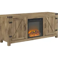 Gloxina Brown 58 in. Console, With Electric Fireplace