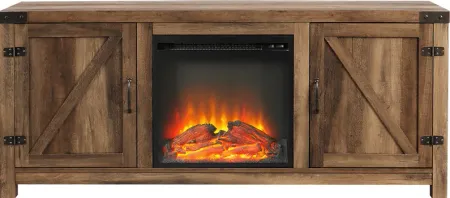 Gloxina Oak 58 in. Console, With Electric Fireplace