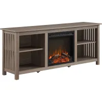 Primwood Driftwood 58 in. Console, With Electric Fireplace