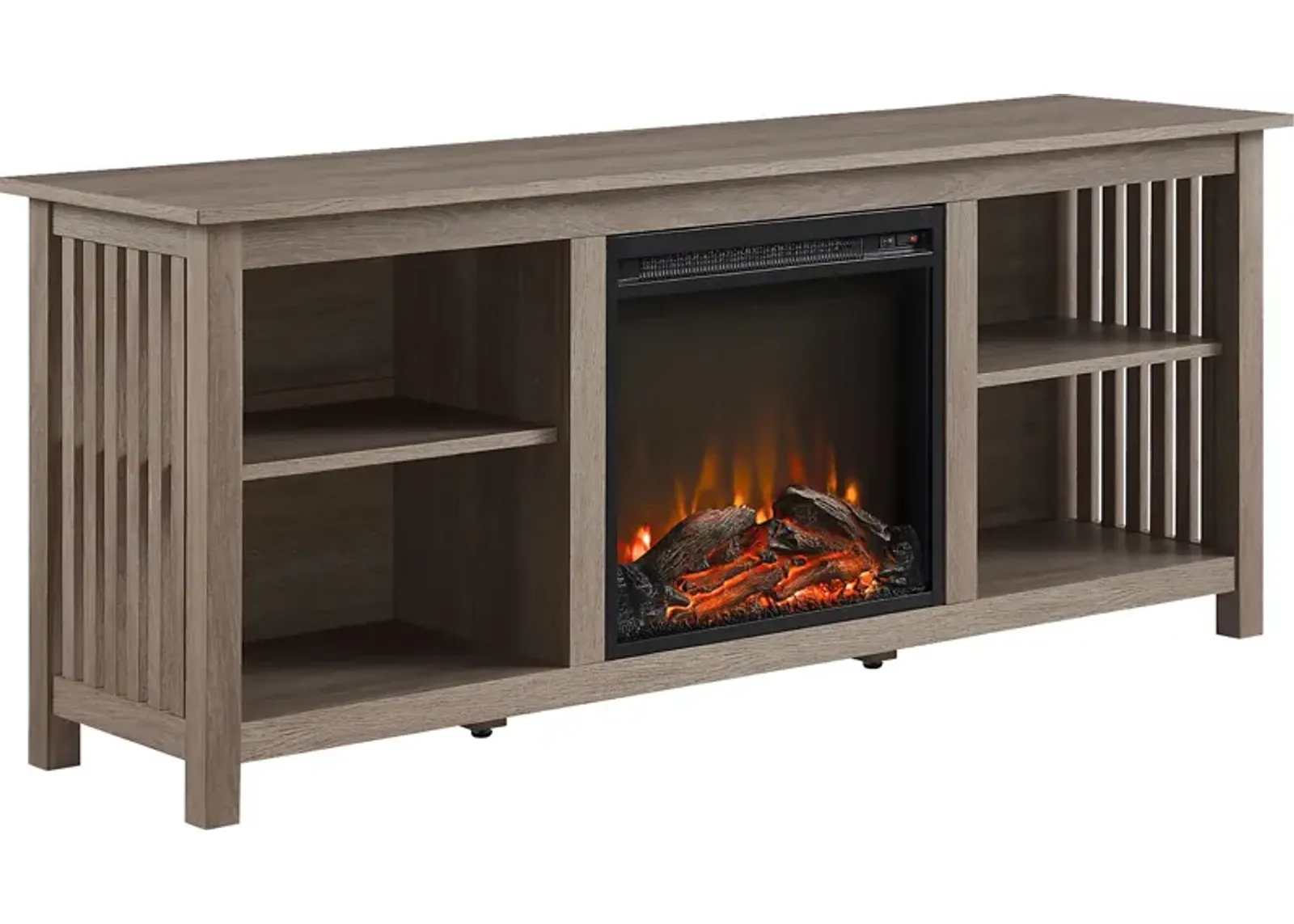 Primwood Driftwood 58 in. Console, With Electric Fireplace