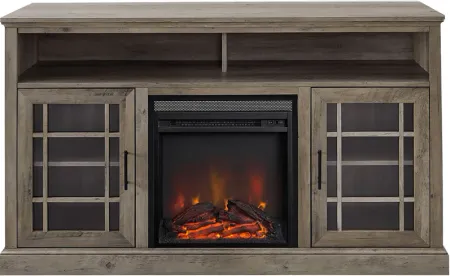 Cannongate Gray 58 in. Console, With Electric Fireplace