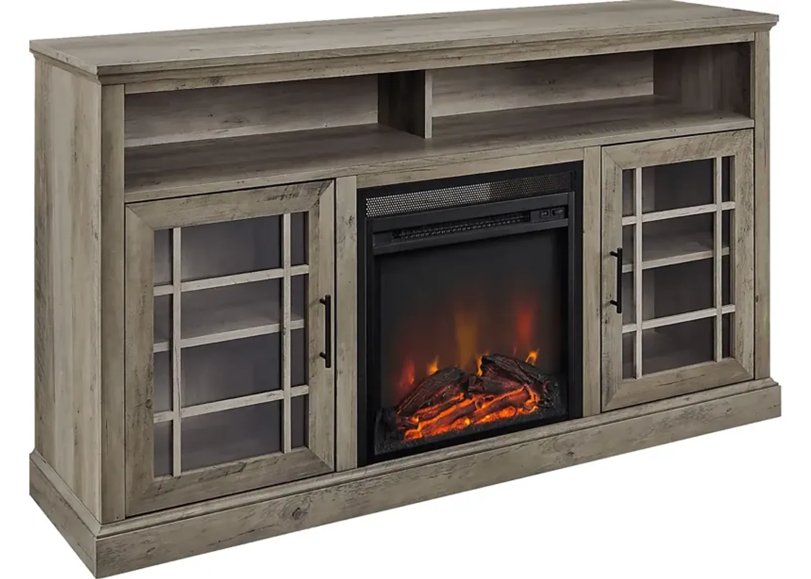 Cannongate Gray 58 in. Console, With Electric Fireplace