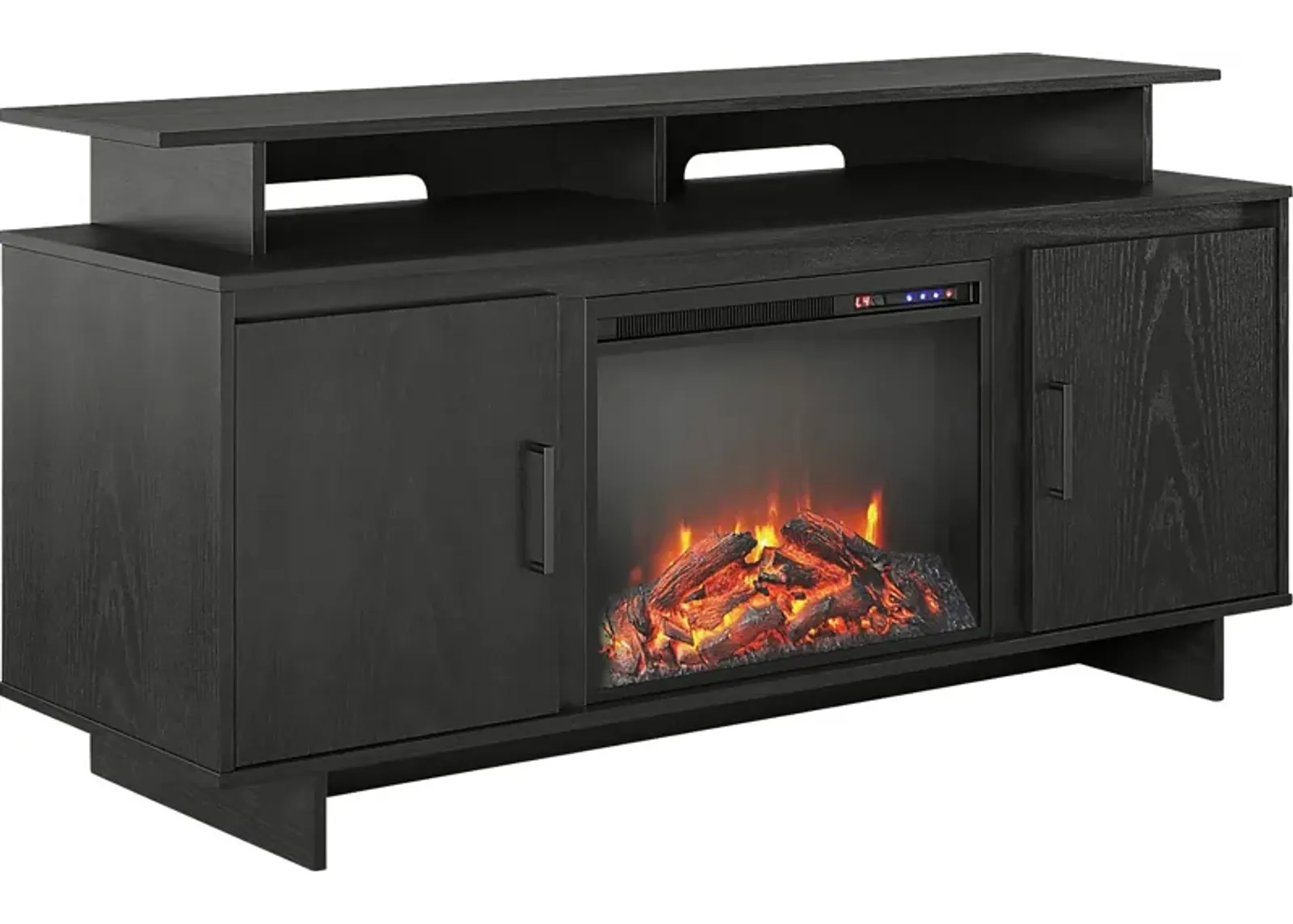 Brigitta Black 59 in. Console with Electric Fireplace