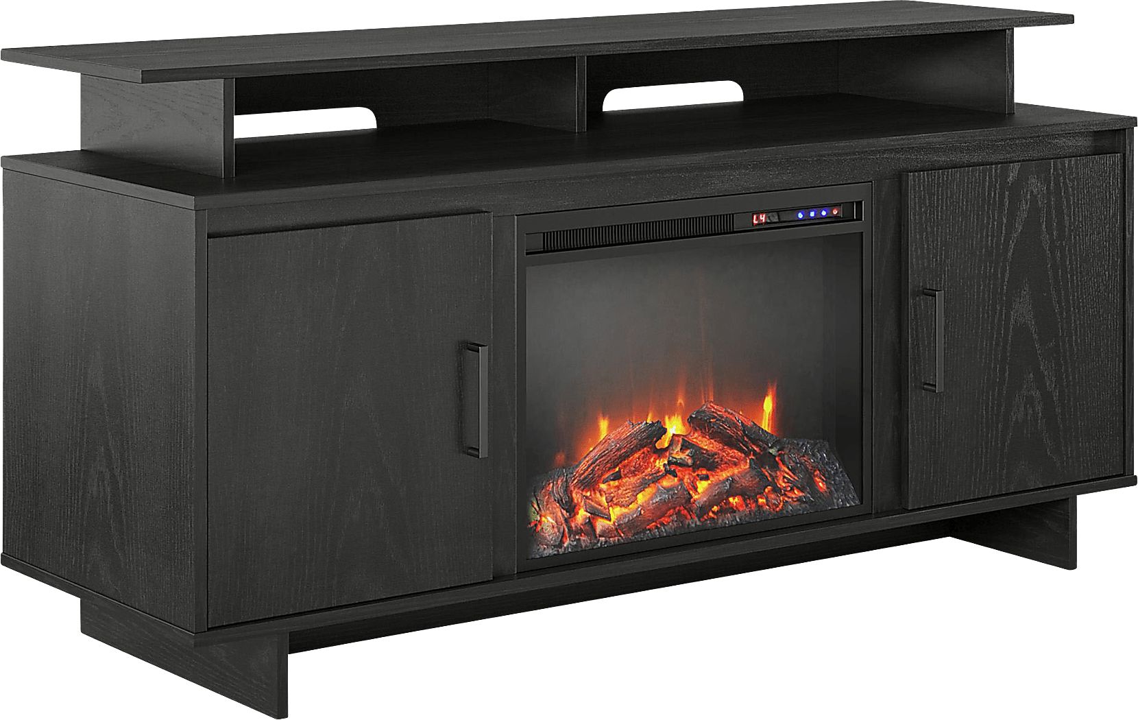 Brigitta Black 59 in. Console with Electric Fireplace
