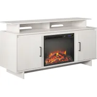 Brigitta Ivory 59 in. Console with Electric Fireplace