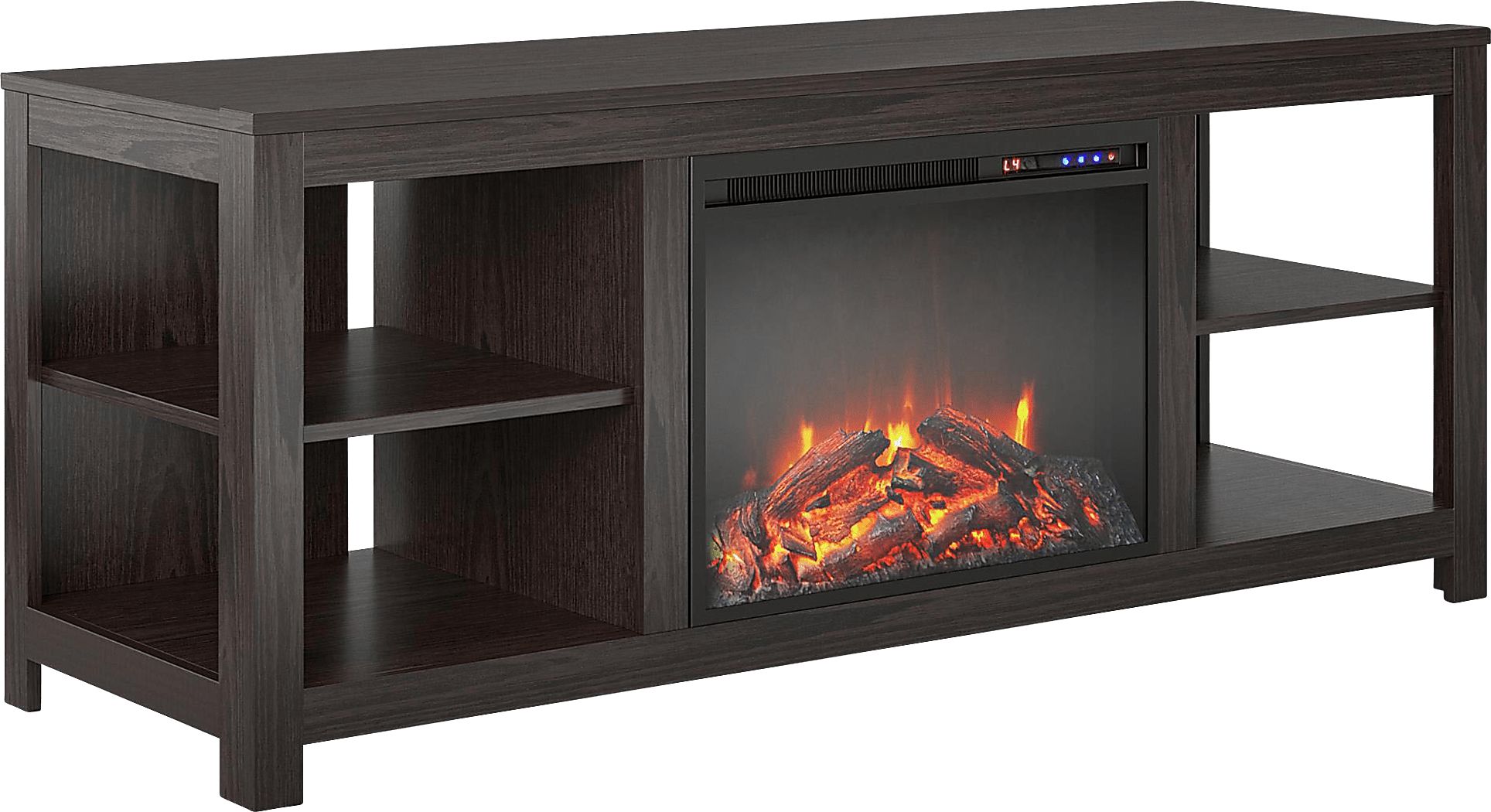 Burkhard Espresso 59 in. Console with Electric Fireplace