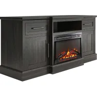 Childeric Espresso 58 in. Console with Electric Fireplace
