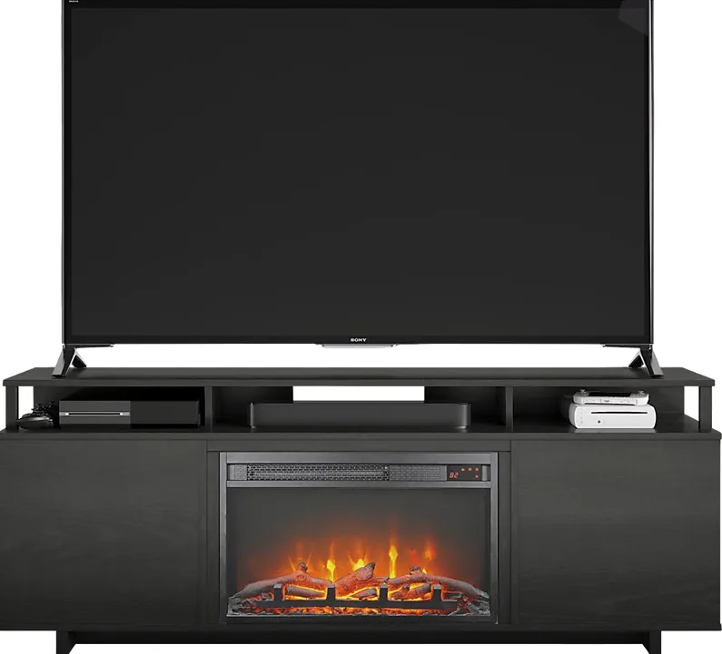 Haugo Black 59 in Console with Electric Fireplace