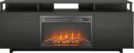 Haugo Black 59 in Console with Electric Fireplace