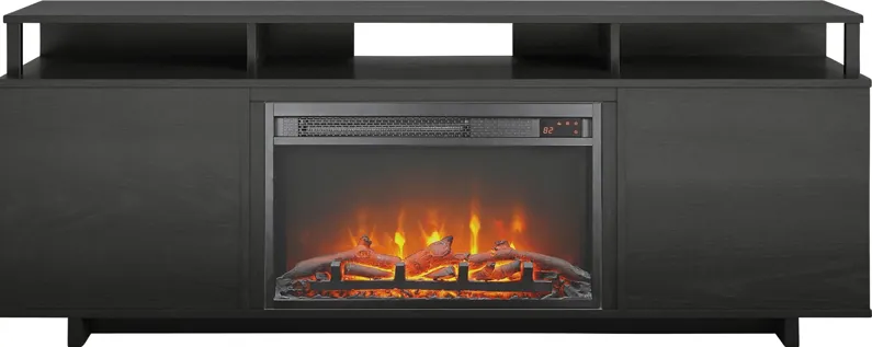 Haugo Black 59 in Console with Electric Fireplace