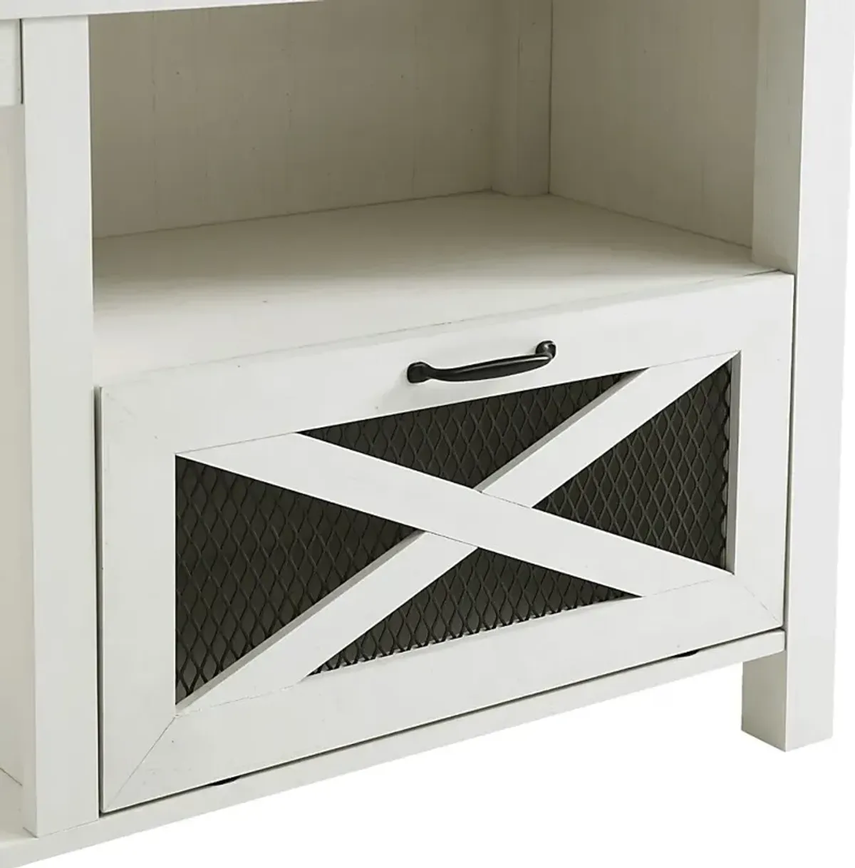 Chromite White 70 in. Console With Electric Fireplace