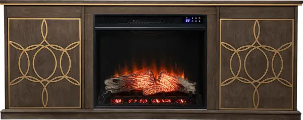 Stagwood IV Brown 60 in. Console With Touch Panel Fireplace