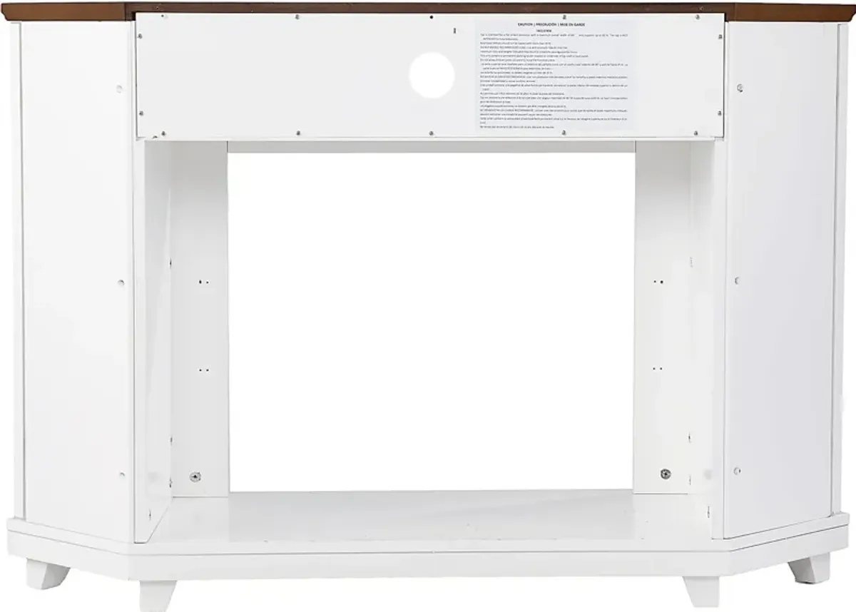 Taliferro V White 47 in. Console with Electric Fireplace