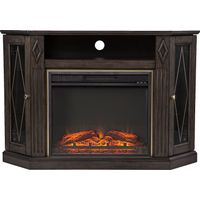 Brockdell V Brown 48 in. Console with Electric Fireplace