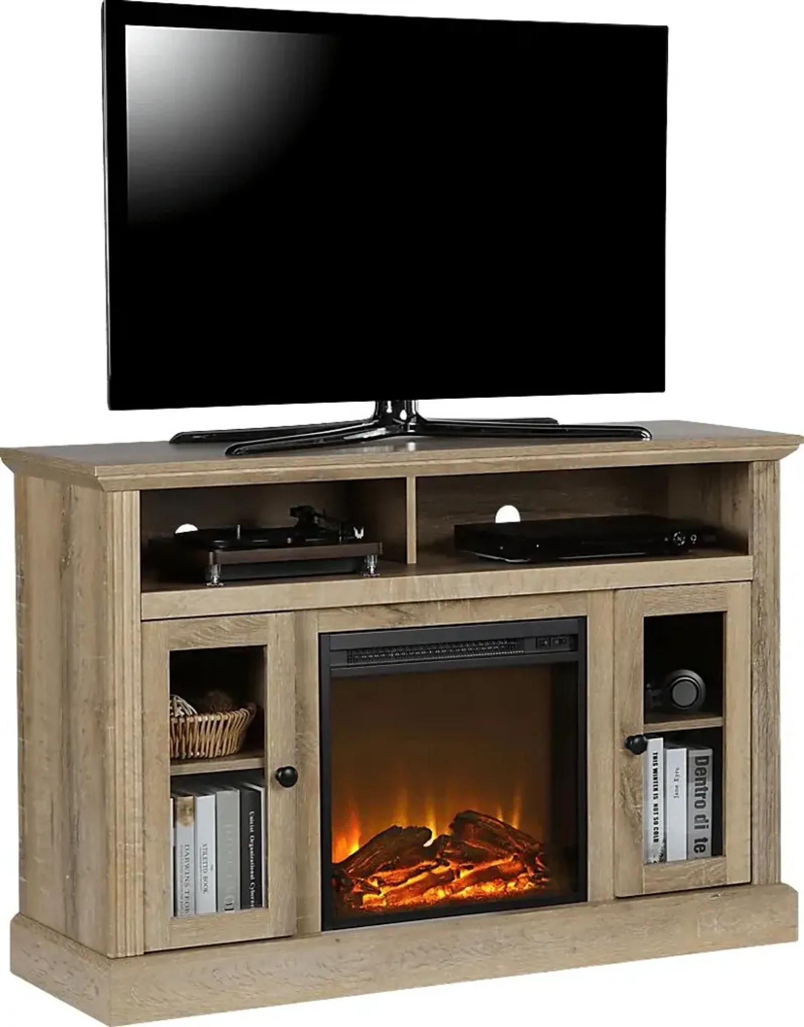 Westral Brown 47 in. Console with Electric Fireplace