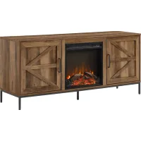 Sylvanfield Dark Oak 58 in. Console, With Electric Fireplace