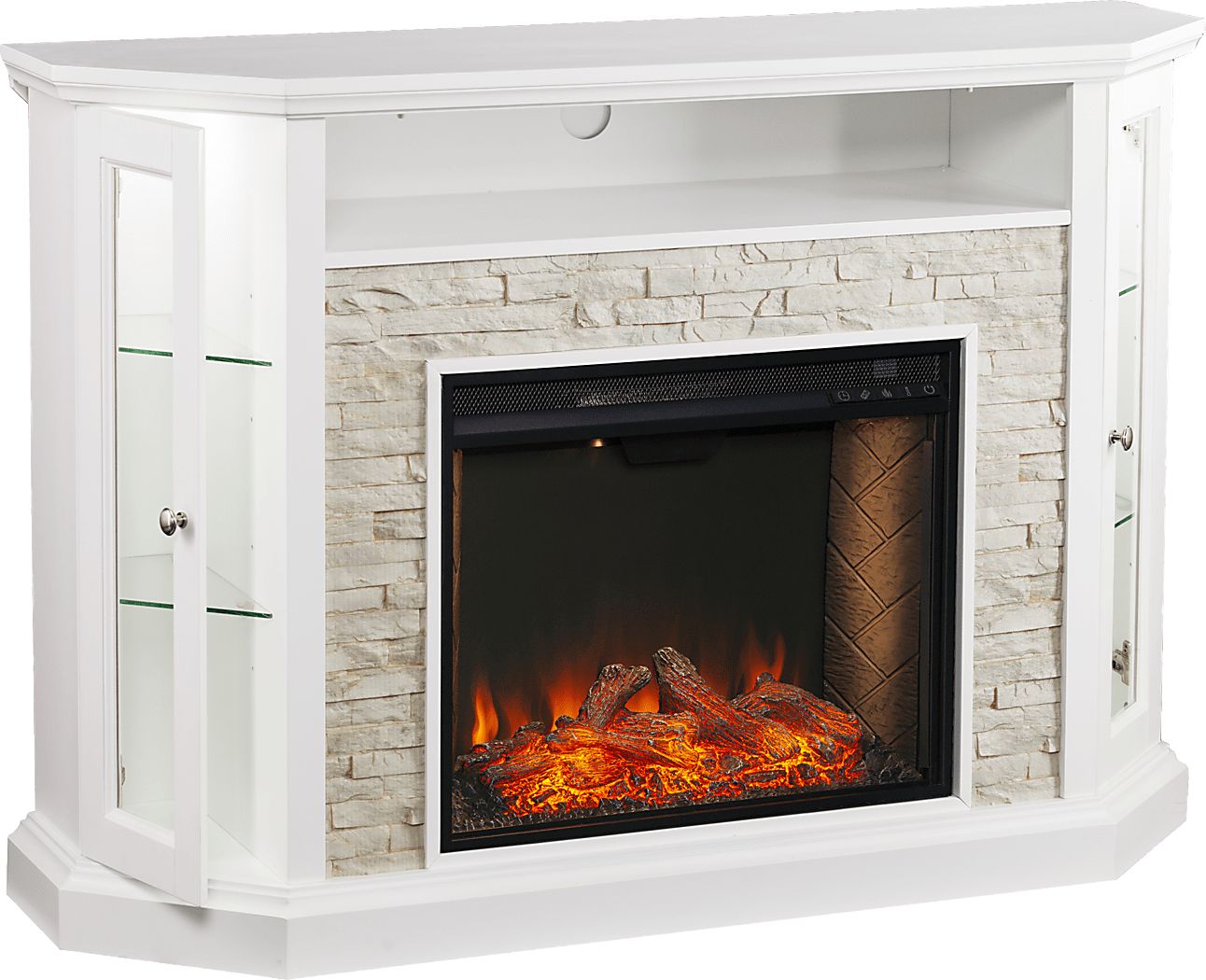 Wakerobin III White 52 in. Console With Smart Electric Fireplace