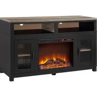 Bingen Black 54 in. Console with Electric Fireplace
