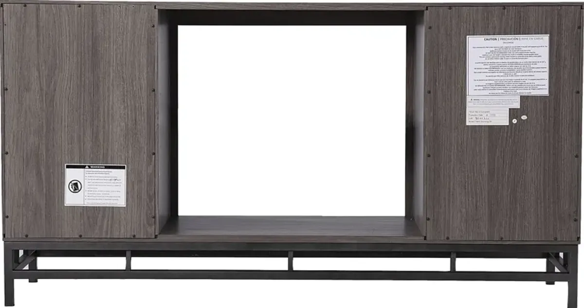 Angevine II Gray 54 in. Console With Electric Log Fireplace