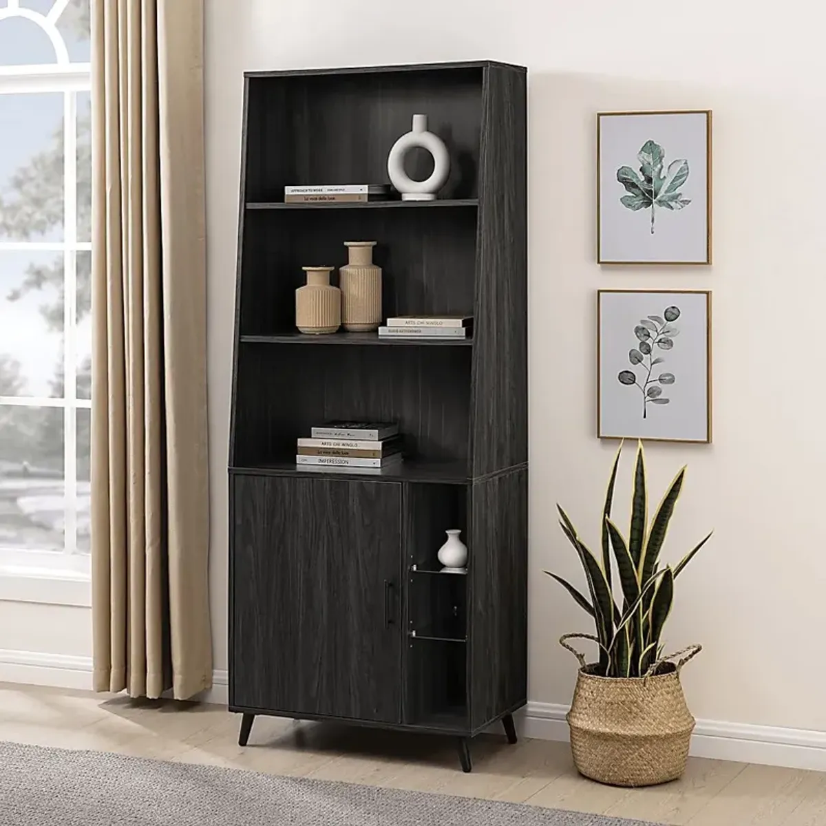 Pincay Gray Bookcase