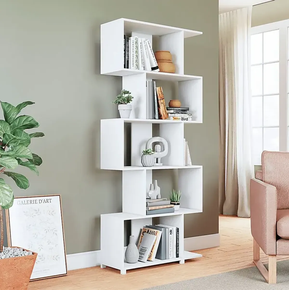 Brinlee White Bookcase