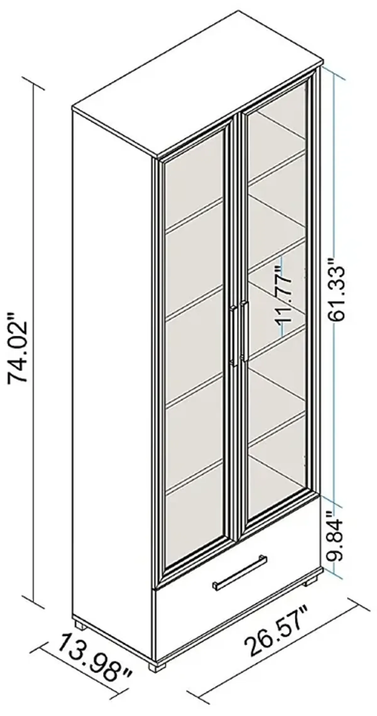 Cherryhill White Bookcase