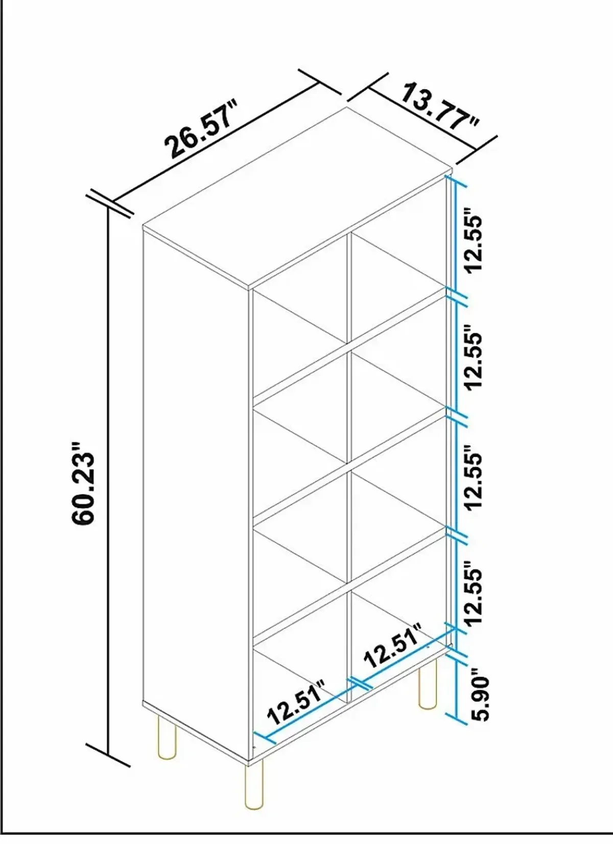 Mizeur IV White Bookcase