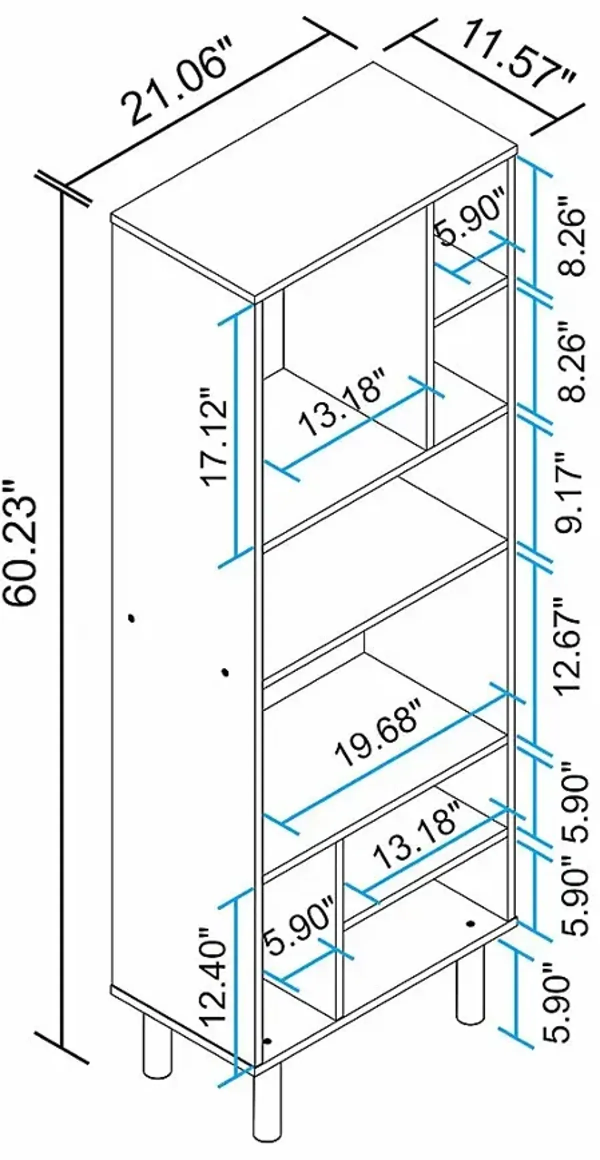 Mizeur V White Bookcase