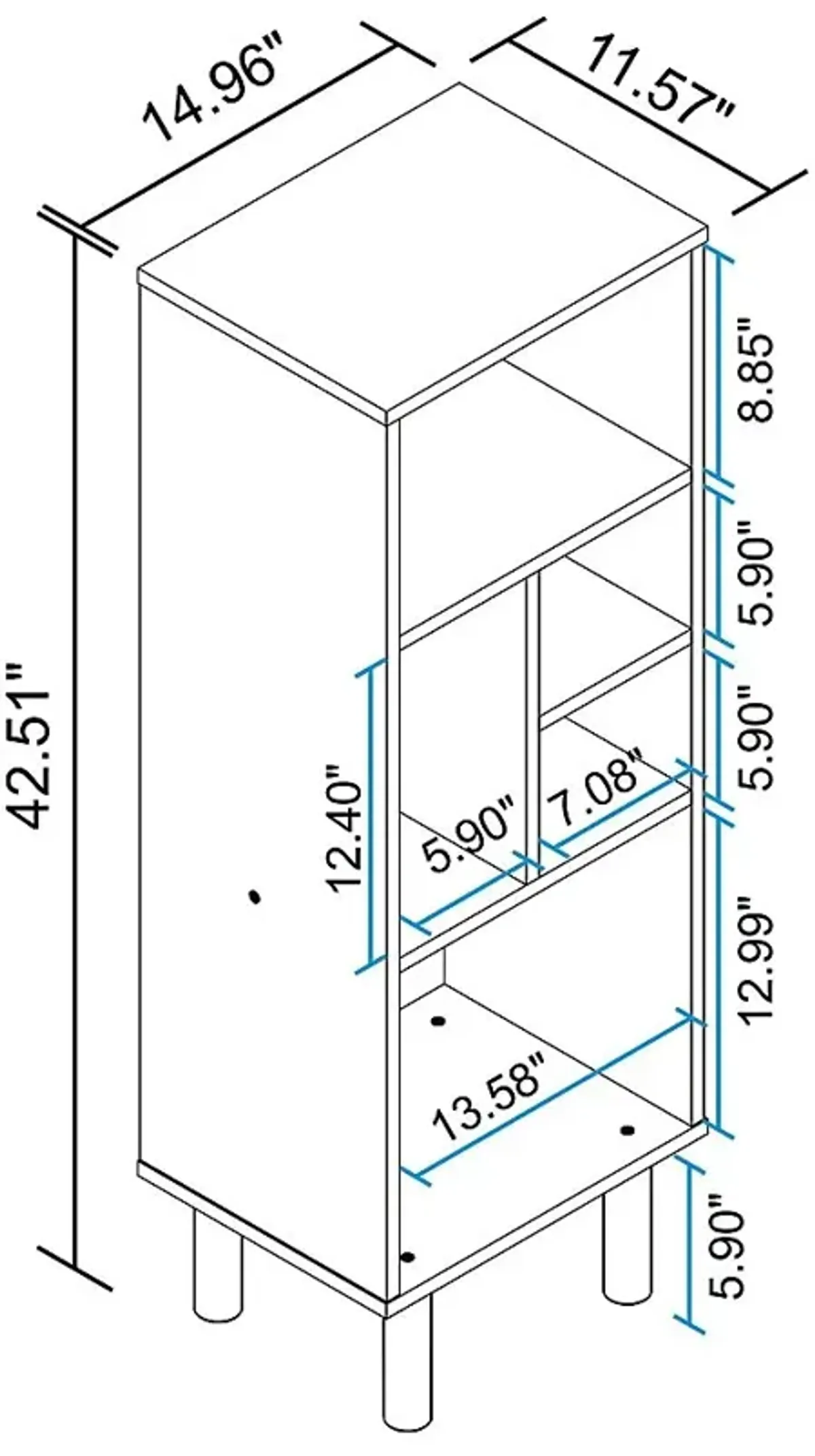 Mizeur VI White Bookcase