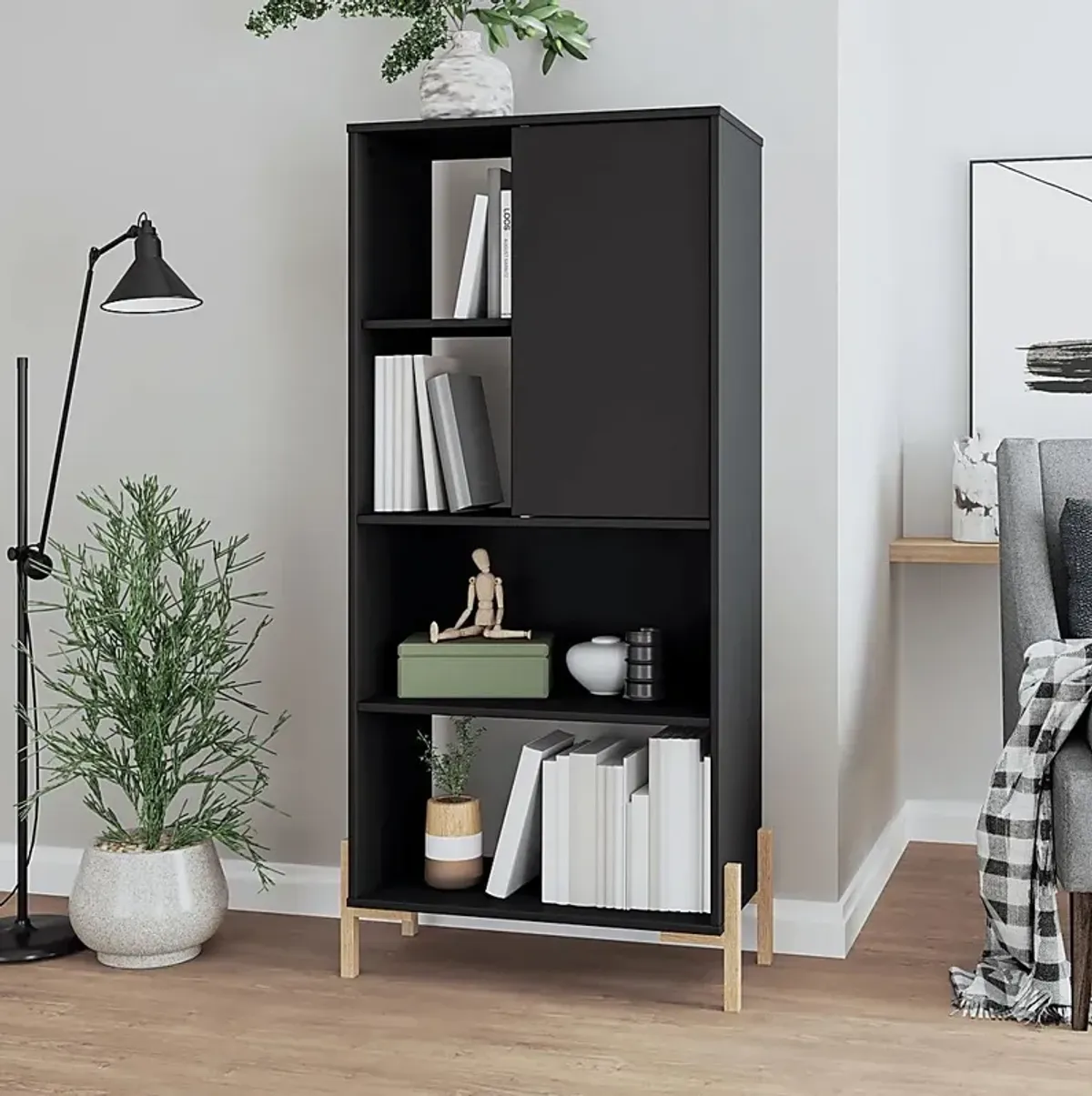 Ridgesmill Black Bookcase