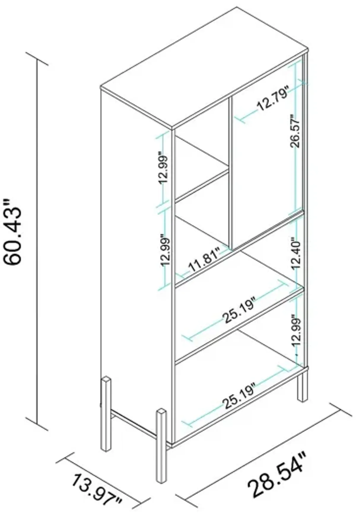 Ridgesmill White Bookcase