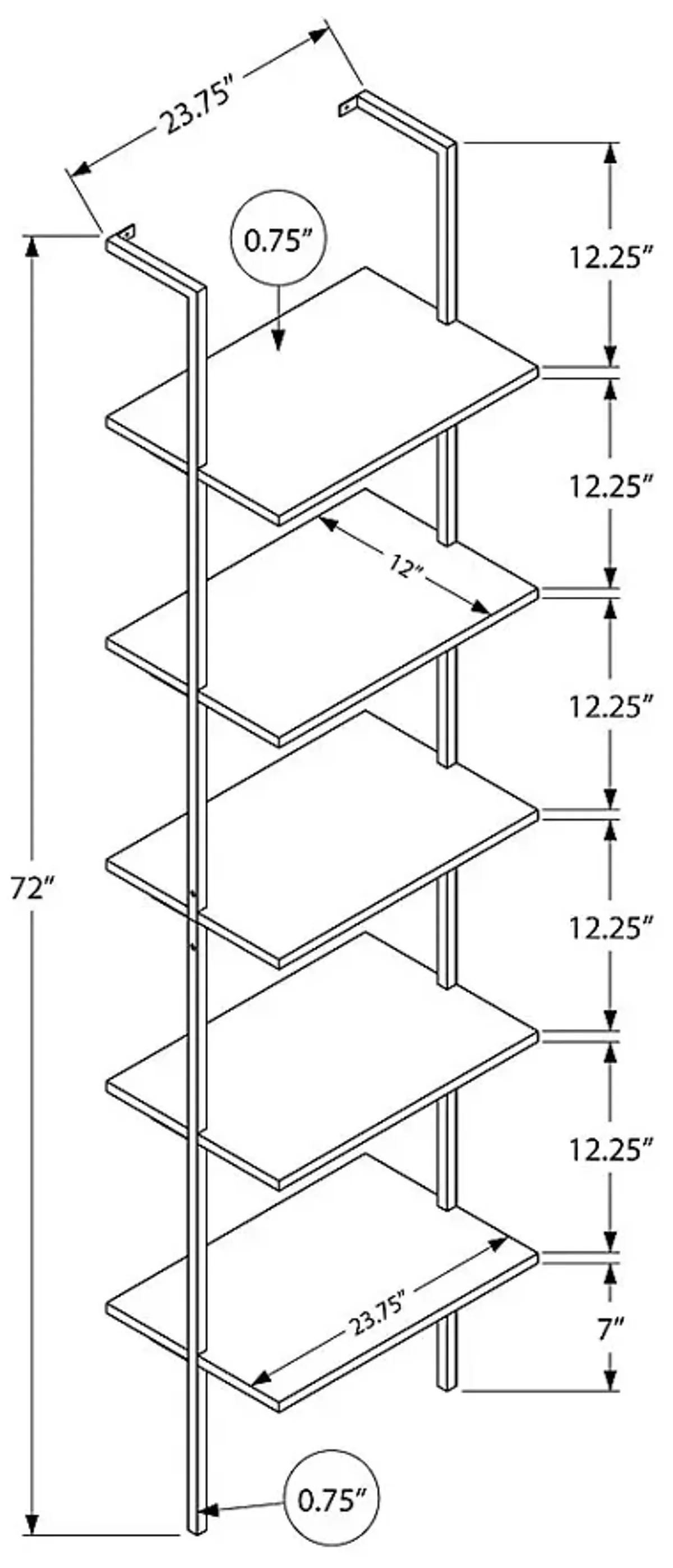 Winbrow White Bookcase