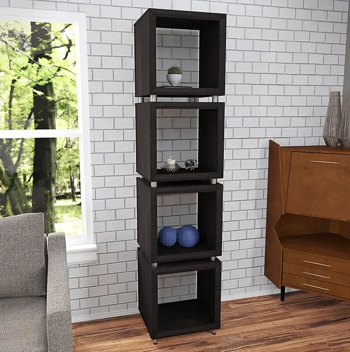 Claybrook Black Bookcase