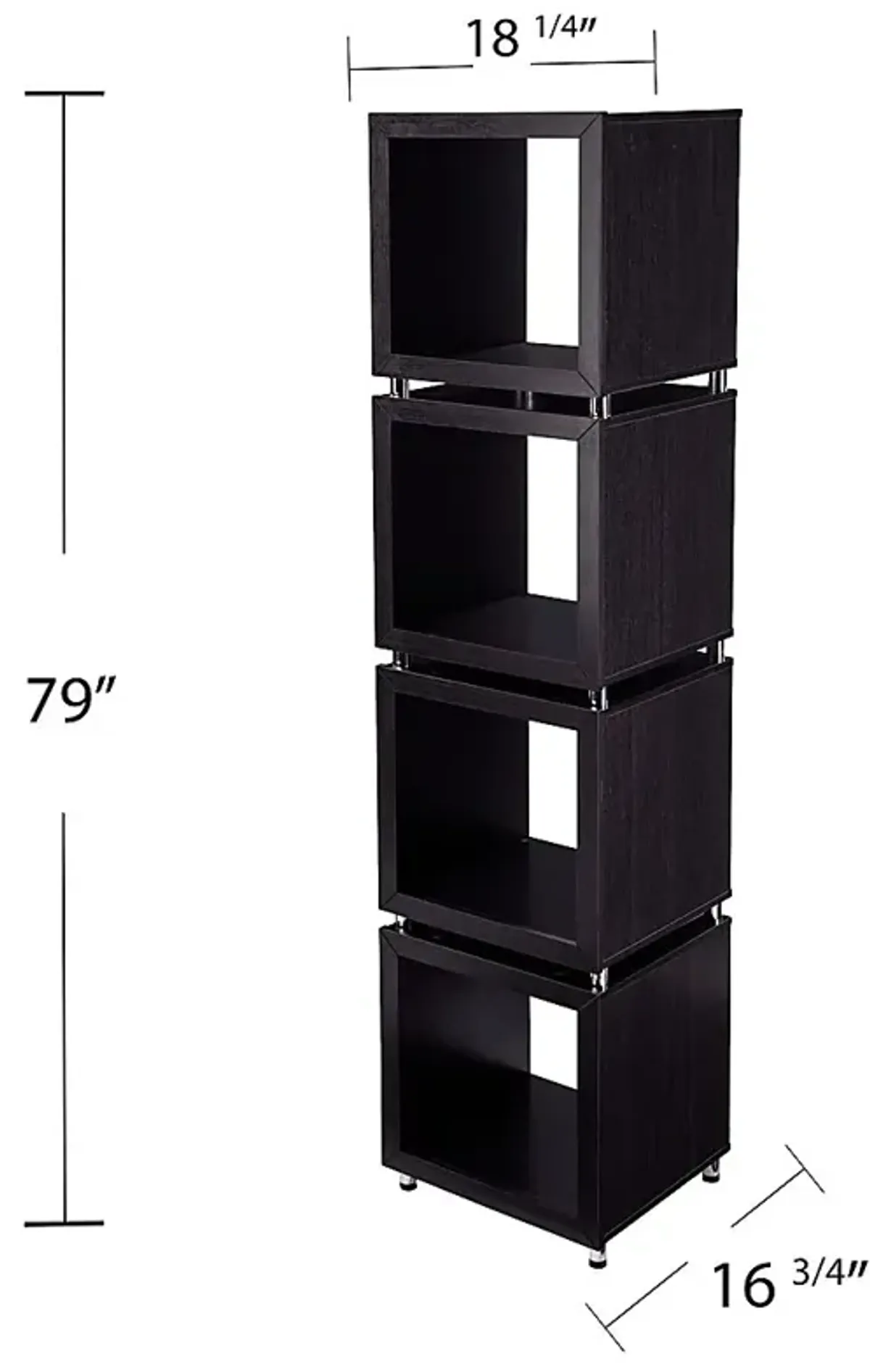 Claybrook Black Bookcase