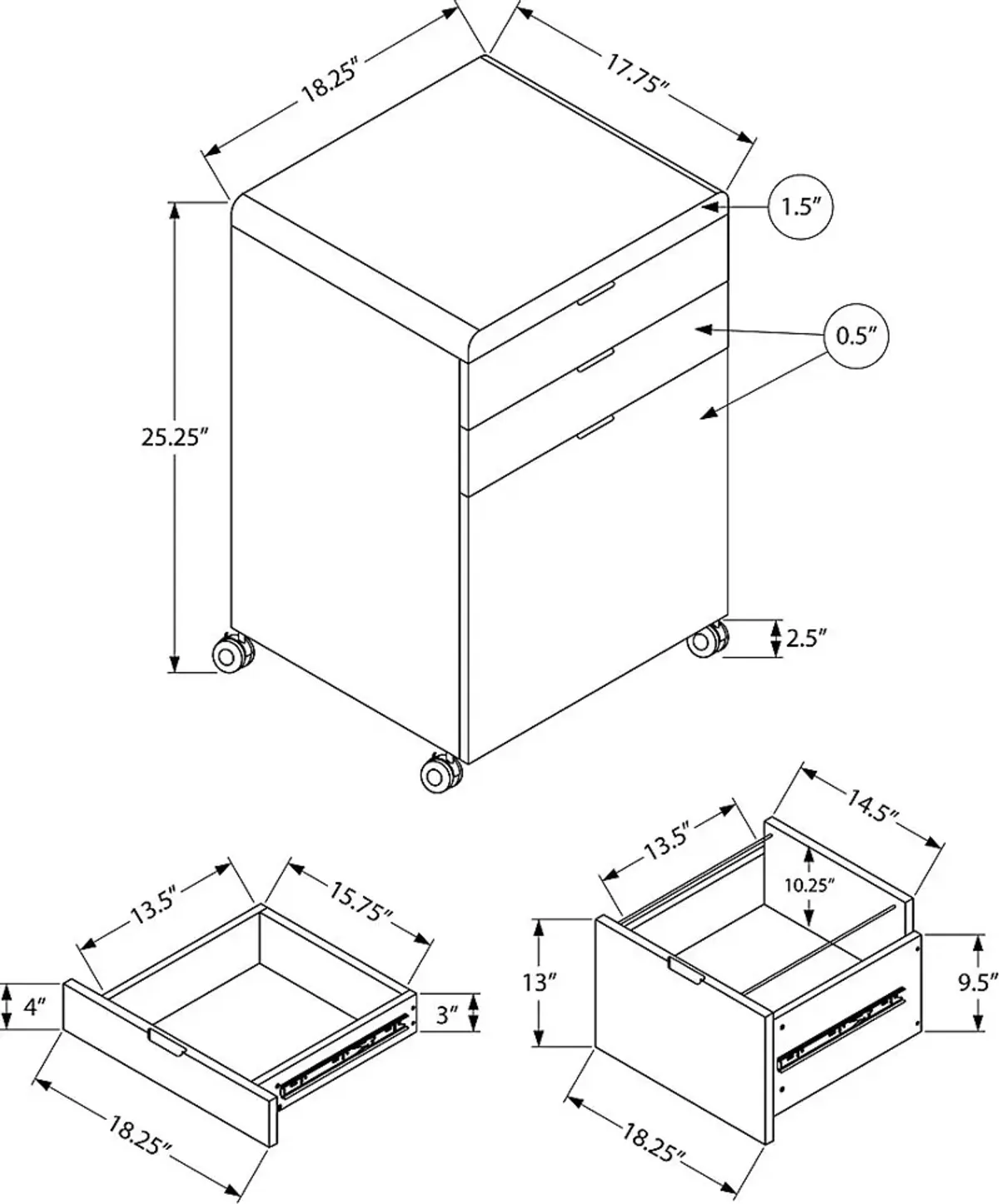 Bajada White File Cabinet