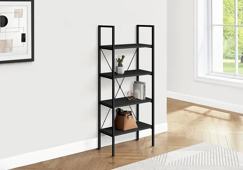 Wallcraft Black Bookcase