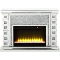 Brookshade Silver 47 in. Console, With Electric Fireplace