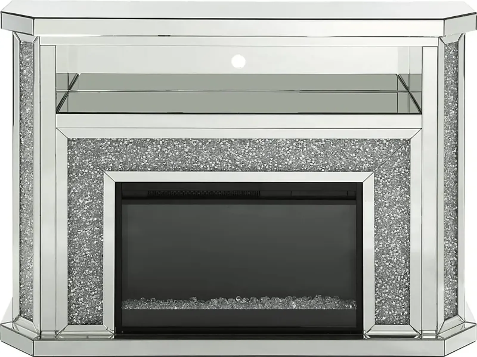 Brooksong Silver 51 in. Console, With Electric Fireplace